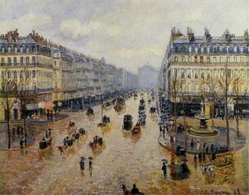 Camille Pissarro : Avenue de l'Opera, Rain Effect